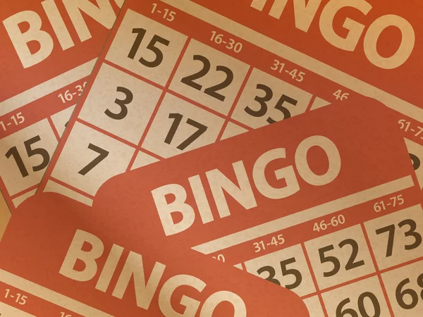Κάρτες bingo σε καφέ χαρτί — Διανυσματικό Αρχείο