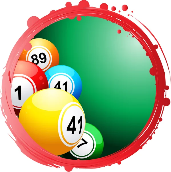 Bordure circulaire avec boules de bingo — Image vectorielle