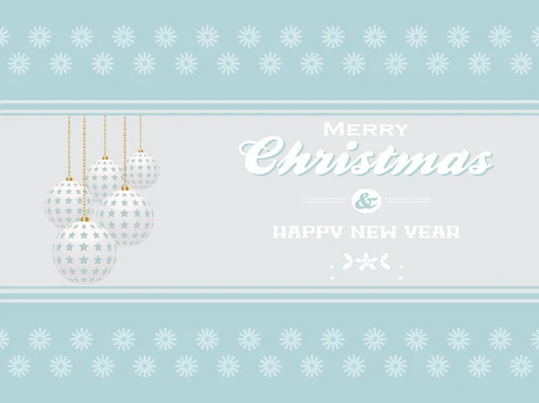 Merry Christmas on light blue landscape background — Stock Vector