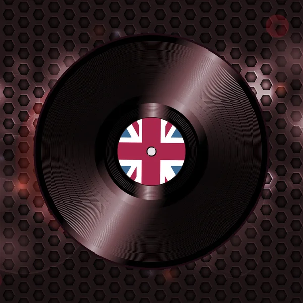 英国黑胶唱片上金属蜂窝背景 — 图库矢量图片