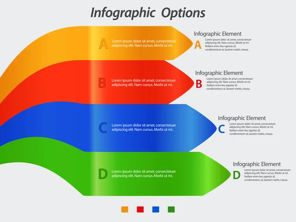 Infografía con flechas curvas — Vector de stock