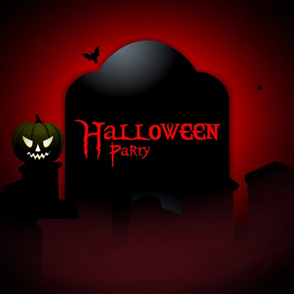 Halloween partij grafsteen achtergrond — Stockvector