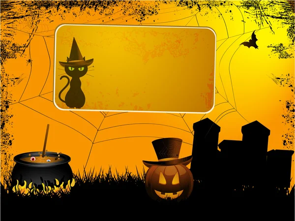 Halloween sinal sobre fundo assustador —  Vetores de Stock