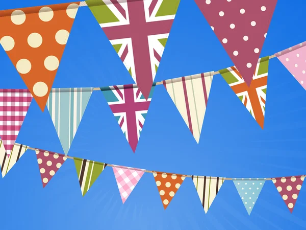 Bunting sul cielo blu — Vettoriale Stock