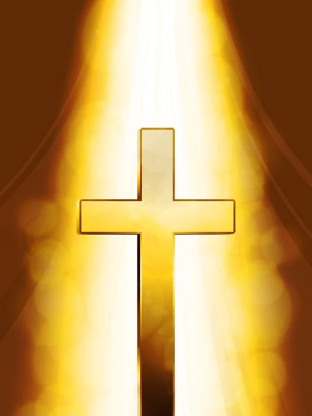 Croix d'or mystique — Image vectorielle