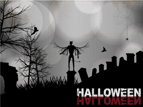 Halloween black and white background — Stock Vector
