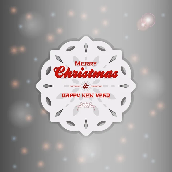 Χριστουγεννιάτικη νιφάδα χιονιού με κείμενο — Διανυσματικό Αρχείο
