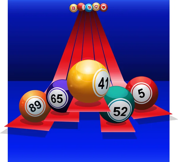 Bingo ballen over 3d strepen — Stockvector