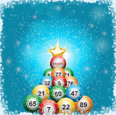 Bingo topu Noel ağacı arka plan