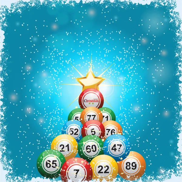 Bingo Ball Weihnachtsbaum Hintergrund — Stockvektor