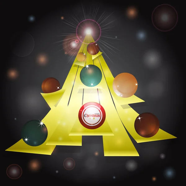 Christmas tree abstract gloeiende achtergrond — Stockvector