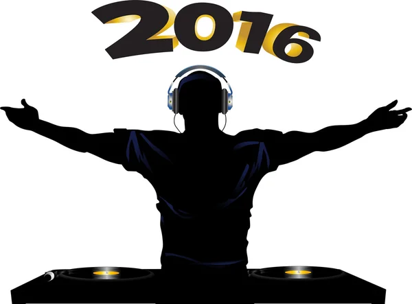 DJ en record dekken partij 2016 — Stockvector