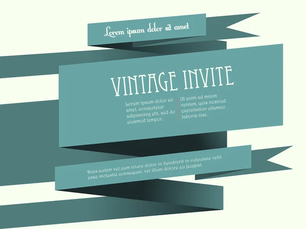 Vintage banner invite with text — Stock Vector