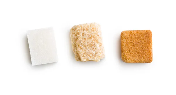 Three different sugar cubes — Stock Photo, Image