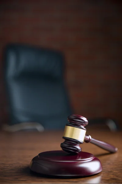 Judge gavel on wooden table — Stock Photo, Image