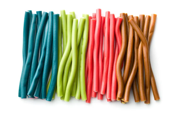 Sweet gummy sticks with different flavor. — Stock Photo, Image