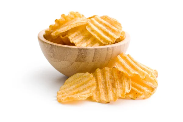 Crinkle skär potatischips. — Stockfoto