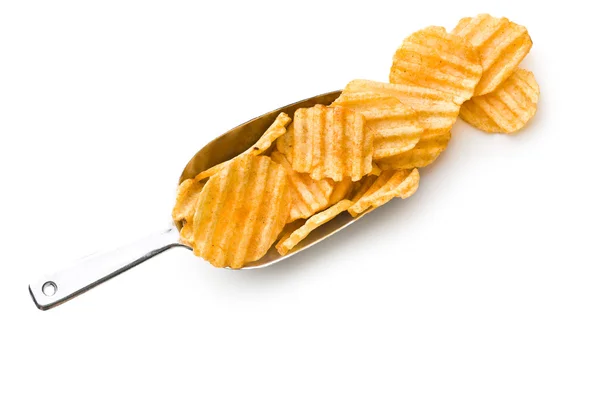 Crinkle skär potatischips. — Stockfoto