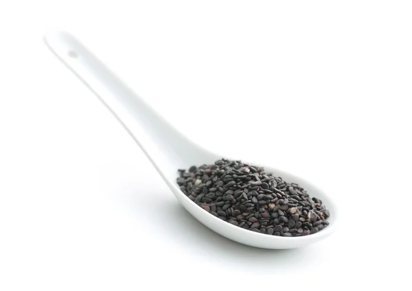 Black sesame seeds. — Stock Photo, Image