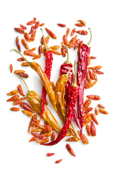 Sušené chilli papričky. — Stock fotografie