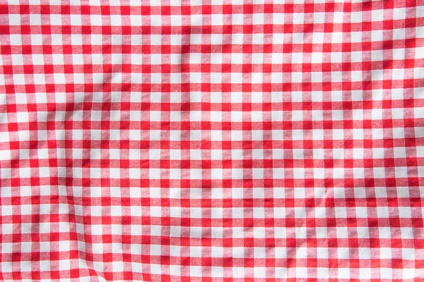 Crumpled checkered tablecloth — Stock Photo, Image