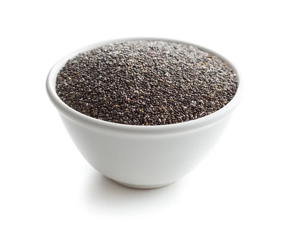 Sementes de chia na tigela . — Fotografia de Stock