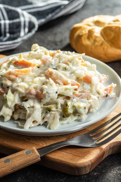 Salade Chou Salade Faite Chou Blanc Râpé Carotte Râpée Avec — Photo