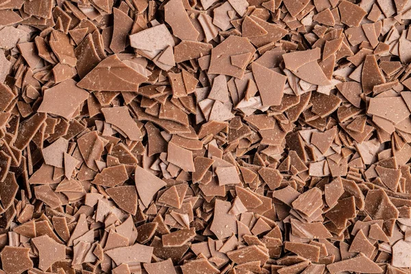 Geriebene Dunkle Schokolade Hintergrund Schokoladenflocken — Stockfoto