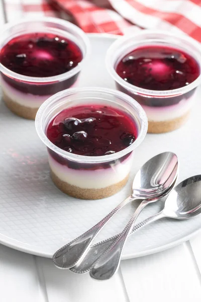 Dolce Dessert Tazza Torta Formaggio Sul Piatto — Foto Stock