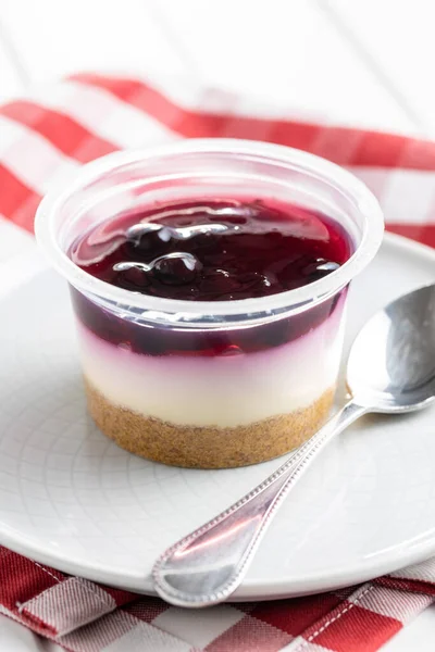 Dolce Dessert Tazza Torta Formaggio Sul Piatto — Foto Stock