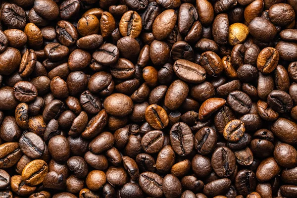 Mixed Coffee Beans Arabica Robusta Top View — Stock Photo, Image