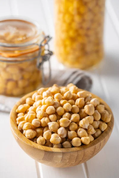 Garbanzos Cocidos Saludables Sabroso Superalimento Tazón —  Fotos de Stock