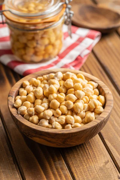 Garbanzos Cocidos Saludables Sabroso Superalimento Tazón — Foto de Stock