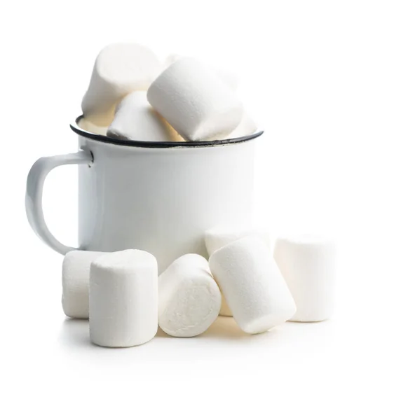 Bílé Sladké Marshmallows Sladkosti Izolované Bílém Pozadí — Stock fotografie