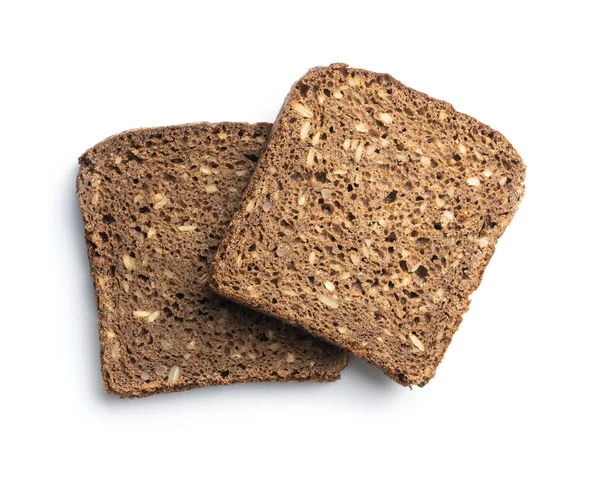 Διαιτητικό Ψωμί Δημητριακών Ηλιόσπορους Απομονωμένο Λευκό Φόντο — Φωτογραφία Αρχείου