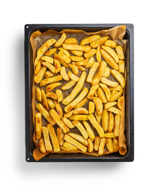 Nagy Sült Krumpli Sült Burgonyaszirom Fehér Alapon Izolálva — Stock Fotó