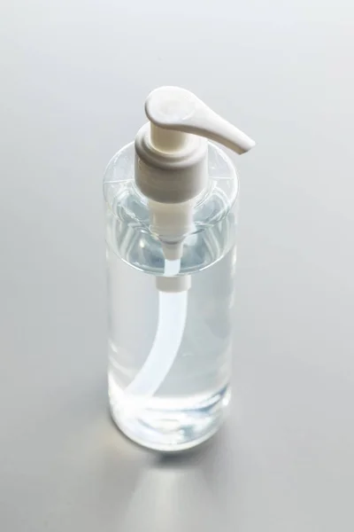 Coronavirus Prevention Hand Sanitizer Gel Bottle Hand Disinfectant Gel Grey — Stock Photo, Image