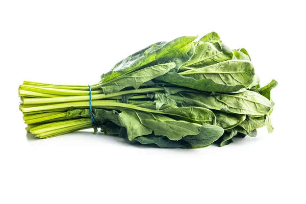 Ein Bündel Grüner Spinatblätter Isoliert Auf Weißem Hintergrund — Stockfoto