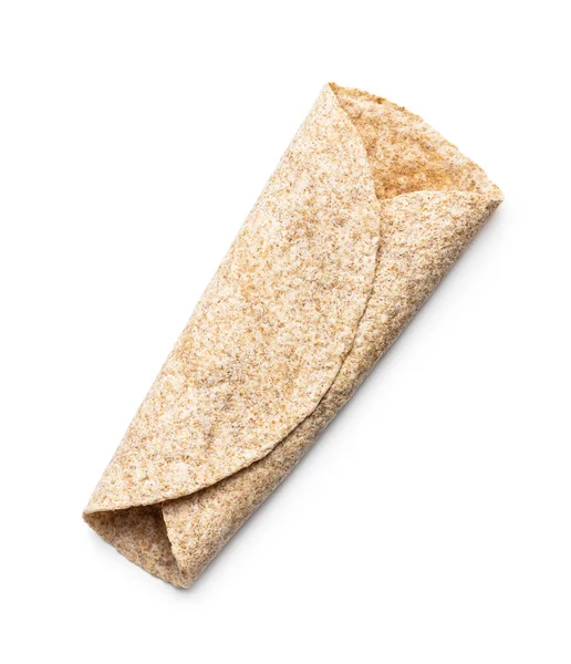 Tortilla Integrale Avvolge Isolato Sfondo Bianco — Foto Stock