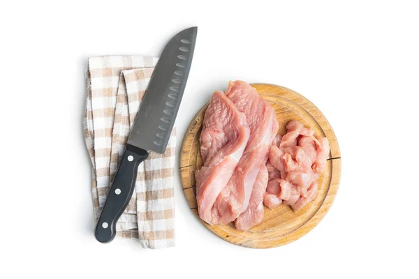 Poultry Meat Sliced Raw Turkey Meat Breast Meat Isolated White — Stock Photo, Image