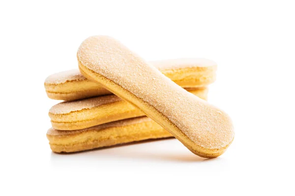 Galleta Italiana Savoiardi Galletas Dulces Cookies Esponja Tiramisú Aisladas Sobre —  Fotos de Stock