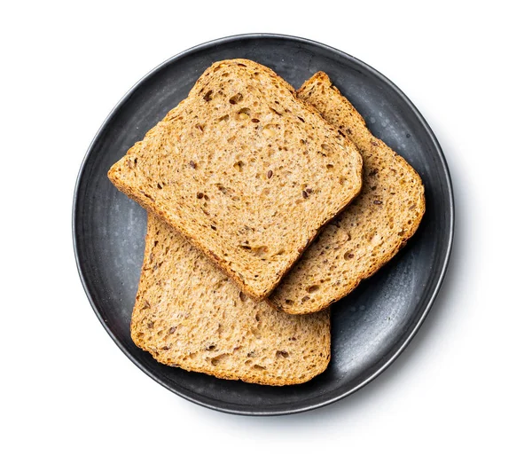 Нарізаний Хліб Цілісного Зерна Ізольований Білому Тлі — стокове фото