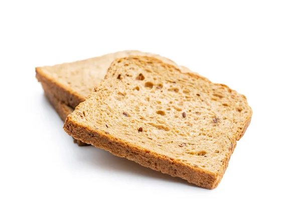 Krájený Celozrnný Chléb Izolované Bílém Pozadí — Stock fotografie