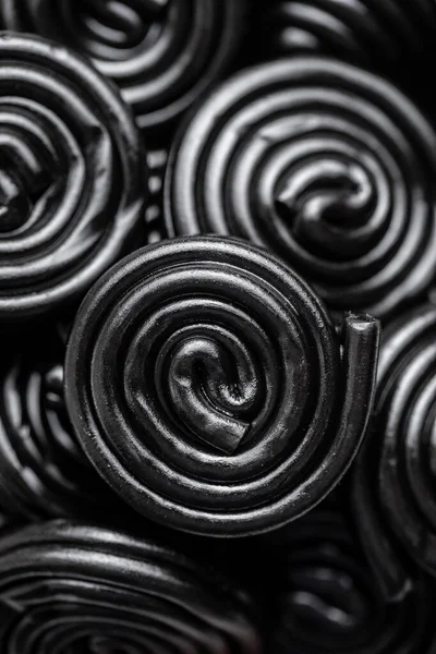 Spirale Bonbons Réglisse Vue Dessus — Photo