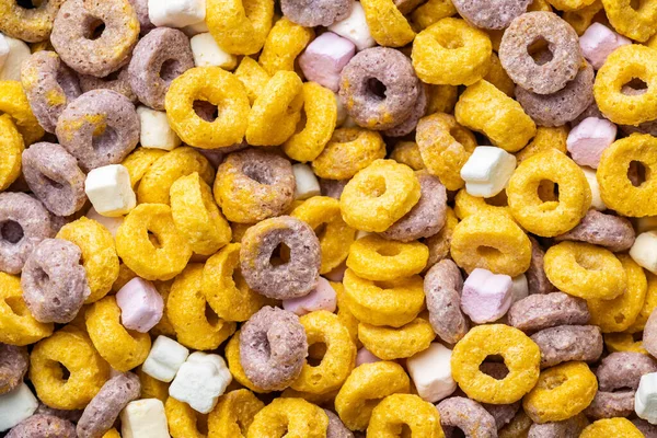 Colorful Cereal Rings Top View — Stock Photo, Image