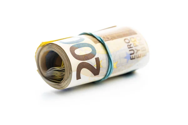 Euro Banknotes European Money Currency Isolated White Background — Stock Photo, Image