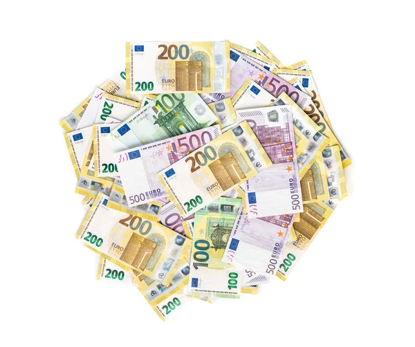 Euro Banknotes European Money Currency Isolated White Background — Stock Photo, Image