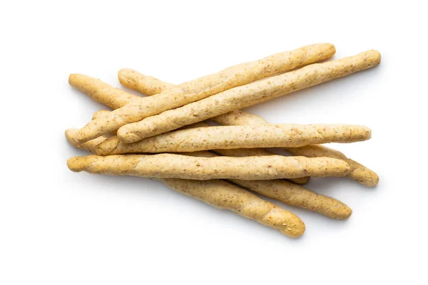 Grissini Sticks Traditional Italian Bread Sticks Isolated White Background — Stock Photo, Image