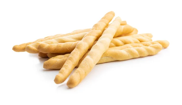 Grissini Sticks Traditional Italian Bread Sticks Isolated White Background — Stock Photo, Image