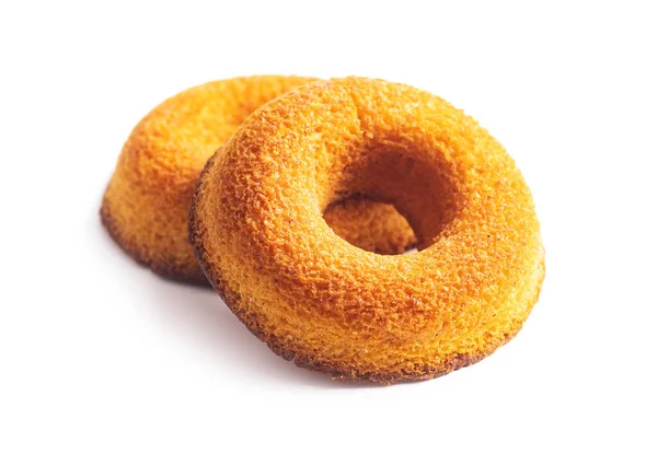 Ronde Cake Dessert Zoete Donut Geïsoleerd Witte Achtergrond — Stockfoto